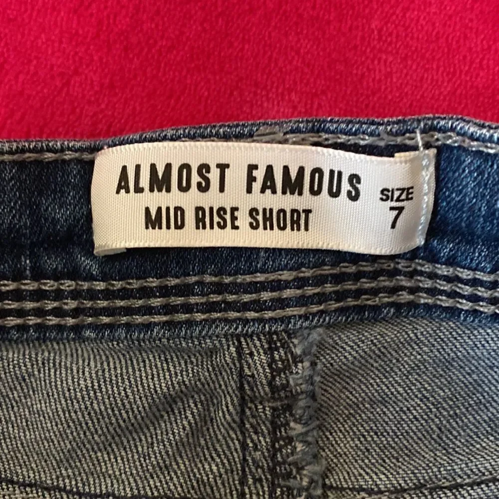 Almost Famous Mid Rise Short Denim with Lace Shorts